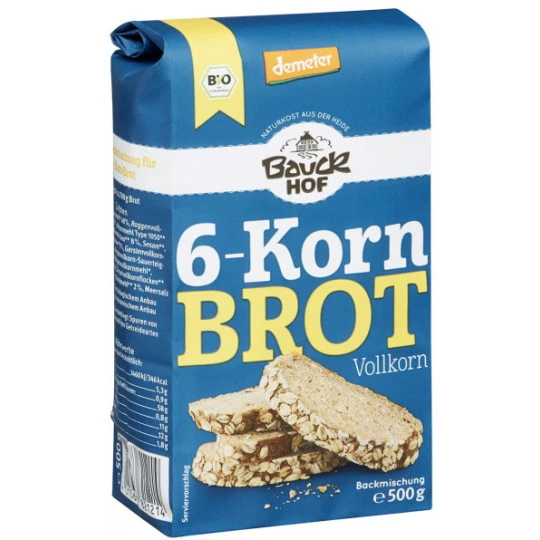 Bauckhof Demeter Bio 6-Korn Brot Backmischung 500G 3 Bauckhof Demeter Bio 6-Korn Brot Backmischung 500G