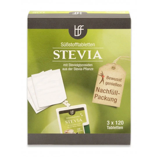 BFF Stevia Tabletten Nachfüll-Packung 3x 120 Stück 3 BFF Stevia Tabletten Nachfüll-Packung 3x 120 Stück
