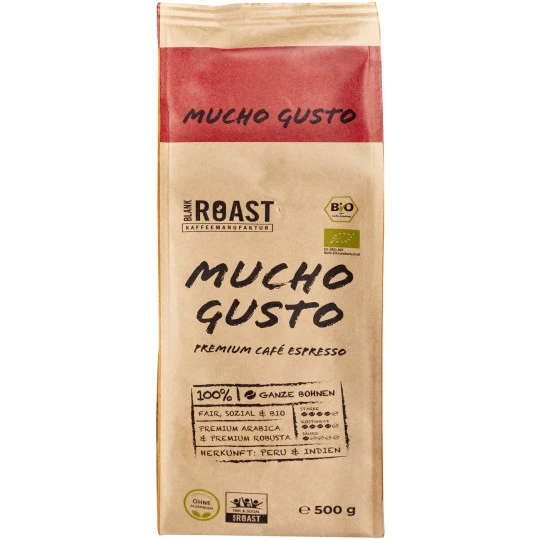 Bio Blank Roast Mucho Gusto Espresso Bohnen 500G 3 Bio Blank Roast Mucho Gusto Espresso Bohnen 500G