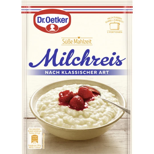 Dr. Oetker Süße Mahlzeit Milchreis Klassische Art 125G 3 Dr. Oetker Süße Mahlzeit Milchreis Klassische Art 125G
