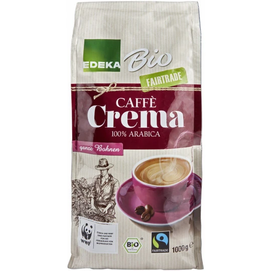 EDEKA Bio Caffè Crema Ganze Bohnen 1KG 3 EDEKA Bio Caffè Crema Ganze Bohnen 1KG