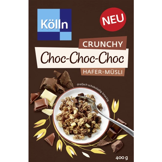 Kölln Crunchy Choc-Choc-Choc Hafer-Müsli 400G 3 Kölln Crunchy Choc-Choc-Choc Hafer-Müsli 400G