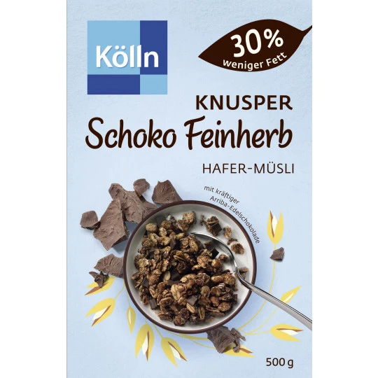 Kölln Müsli Knusper Schoko Feinherb 30% Weniger Fett 500G 3 Kölln Müsli Knusper Schoko Feinherb 30% Weniger Fett 500G