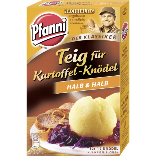 Pfanni Kartoffel Knödel-Teig Der Klassiker Halb & Halb Für 12 Knödel 318G