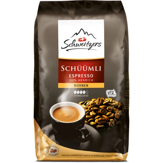 Schweitzers Schüümli Espresso 100% Arabica Bohnen 1KG 3 Schweitzers Schüümli Espresso 100% Arabica Bohnen 1KG