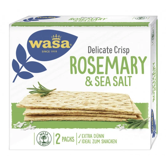 Wasa Delicate Crisp Rosemary & Sea Salt 190G 3 Wasa Delicate Crisp Rosemary & Sea Salt 190G