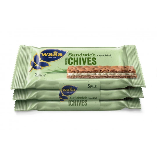 Wasa Sandwich Cheese & Chives 3x 37G 3 Wasa Sandwich Cheese & Chives 3x 37G